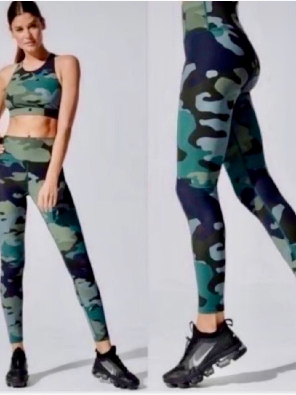 Carbon38 Teal and Black Camo Leggings - Picture 2 of 5